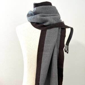 Kenzo Grey/Brown Reversible Cashmere Scarf